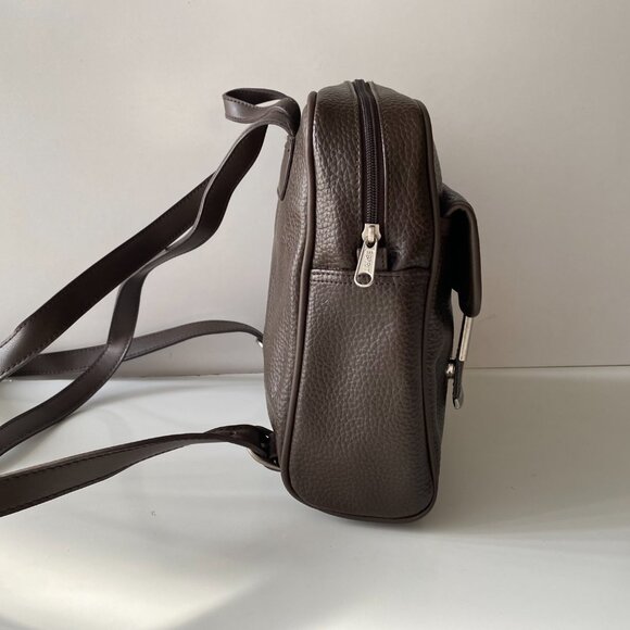 Vintage Esprit Sling Bag Mini Backpack Brown Vegan Leather main image 9